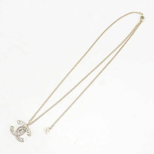 中古 シャネル ネックレス レディース ブランド CHANEL ココマーク ラインストーン ゴールド アクセサリー USDCH119338011