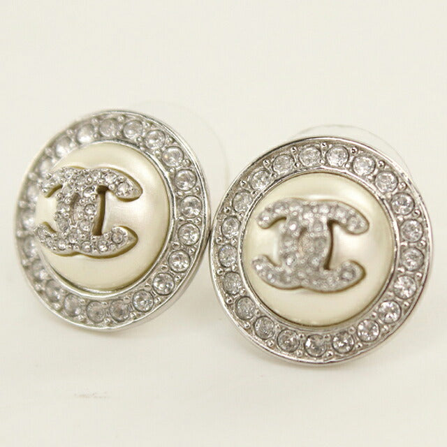 中古 シャネル ピアス レディース ブランド CHANEL ココマーク ラインストーン シルバー アクセサリー USDCH120630011