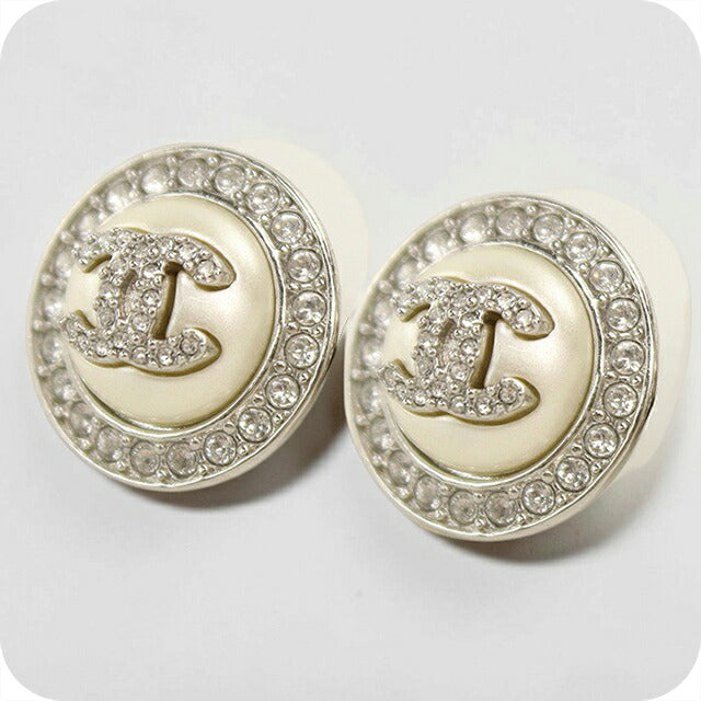 中古 シャネル ピアス レディース ブランド CHANEL ココマーク ラインストーン シルバー アクセサリー USDCH120630011