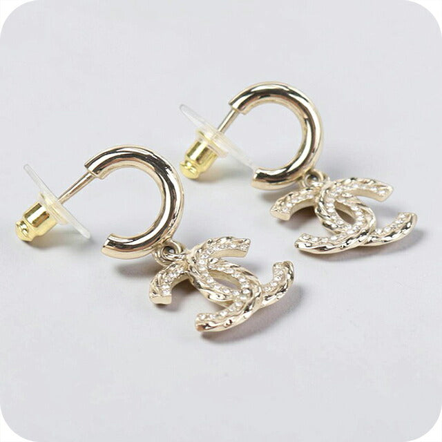 中古 シャネル ピアス レディース ブランド CHANEL ココマーク ラインストーン ゴールド アクセサリー USDCH120789011