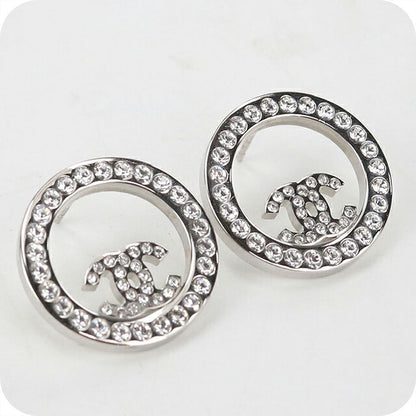 中古 シャネル ピアス レディース ブランド CHANEL ココマーク ラインストーン  シルバー アクセサリー USDCH121444011