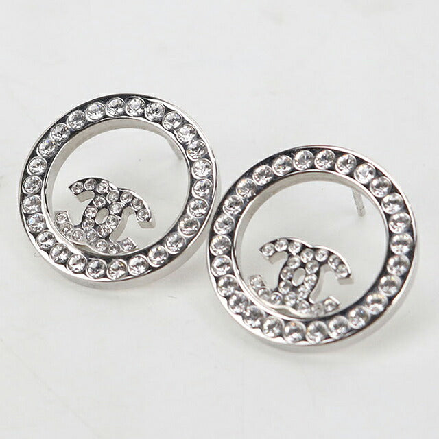 中古 シャネル ピアス レディース ブランド CHANEL ココマーク ラインストーン  シルバー アクセサリー USDCH121444011