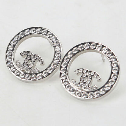 二手 CHANEL 耳环 女士品牌 CHANEL Coco Mark 水钻银色配饰 USDCH121444011