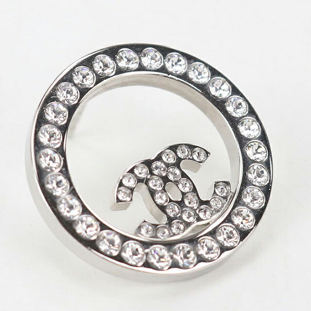 二手 CHANEL 耳环 女士品牌 CHANEL Coco Mark 水钻银色配饰 USDCH121444011