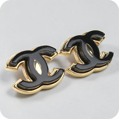 二手 CHANEL 耳环 女士品牌 CHANEL Coco Mark 黑色配饰 USDCH121446011