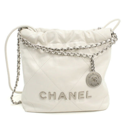 中古 シャネル 斜め掛け ショルダーバッグ レディース ブランド CHANEL シャネル22 2WAY チェーン AS3980 ホワイト バッグ USDCH89124011