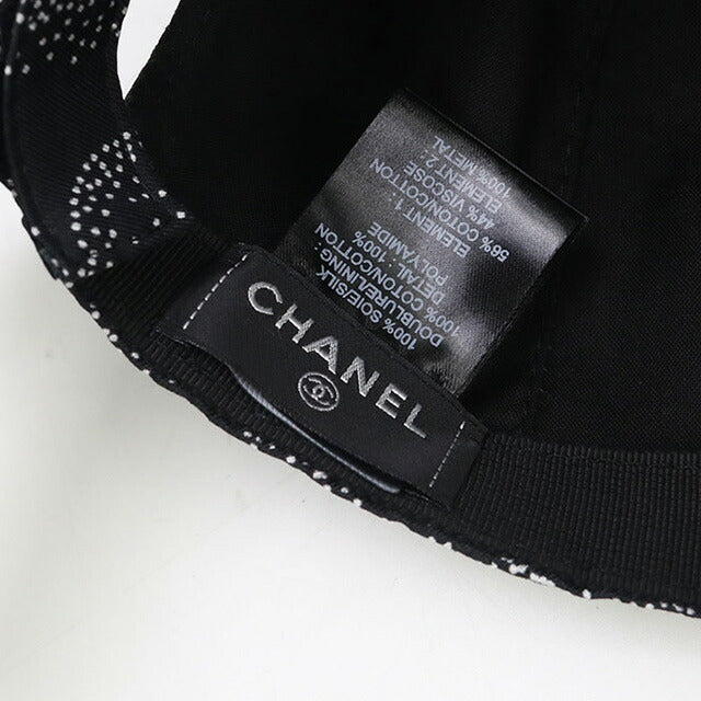 中古 シャネル キャップ レディース ブランド CHANEL カメリア ブラック 帽子 USDCH89714011