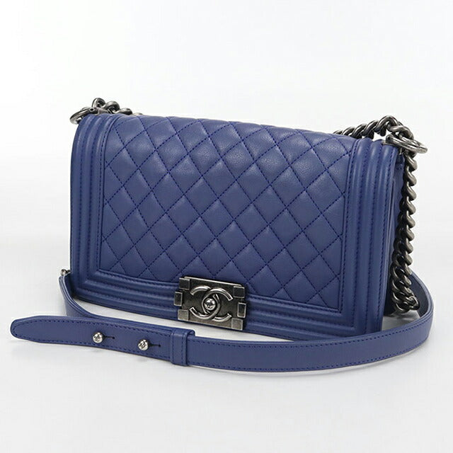 中古 シャネル 斜め掛け ショルダーバッグ レディース ブランド CHANEL ボーイシャネル チェーンショルダーバッグ A67086 ブルー バッグ USDCH92811011
