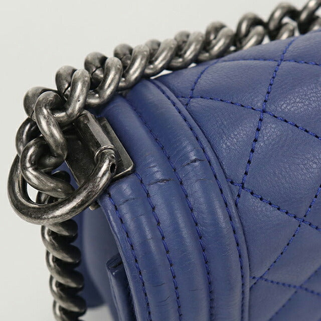 シャネル ボーイシャネル ショルダーバッグ レザー A67086 ブルー レディース CHANEL  中古 CHANEL（シャネル） 中古 斜め掛け ショルダーバッグ レディース