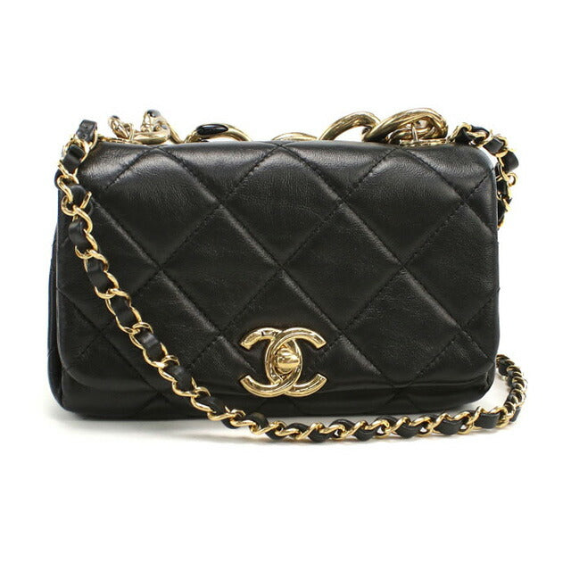 中古 シャネル 斜め掛け ショルダーバッグ レディース ブランド CHANEL マトラッセ チェーンショルダーバッグ NPT9K2NL ブラック バッグ USDCH93489011