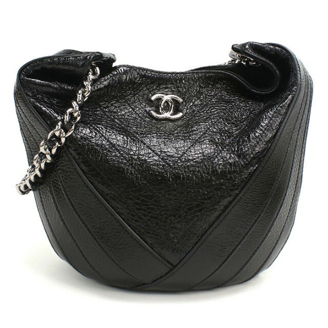 中古 シャネル ショルダーバッグ レディース ブランド CHANEL シェブロン チェーンショルダーバッグ 25737038 ブラック バッグ USDCH95030011