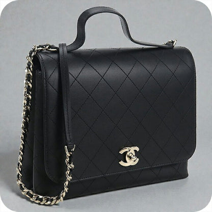 Used CHANEL handbag ladies brand CHANEL 2WAY black bag USDCH95160011