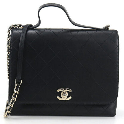 Used CHANEL handbag ladies brand CHANEL 2WAY black bag USDCH95160011