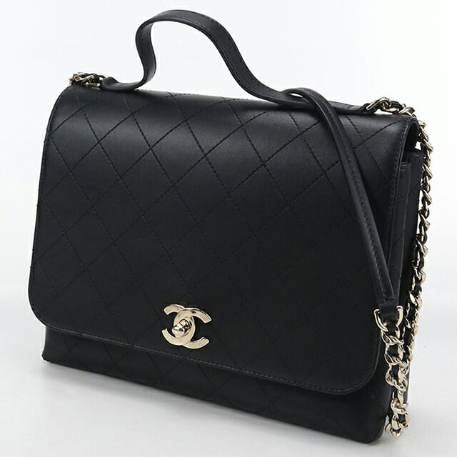 Used CHANEL handbag ladies brand CHANEL 2WAY black bag USDCH95160011