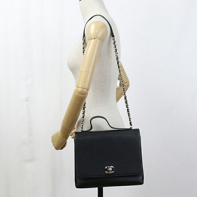 Used CHANEL handbag ladies brand CHANEL 2WAY black bag USDCH95160011