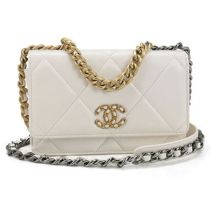 中古 シャネル チェーンウォレット レディース ブランド CHANEL ホワイト 財布 USDCH95239011