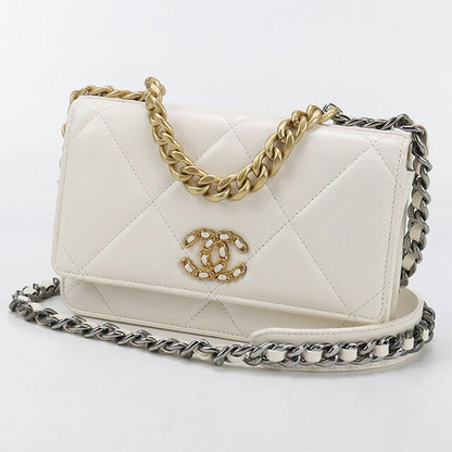 中古 シャネル チェーンウォレット レディース ブランド CHANEL ホワイト 財布 USDCH95239011