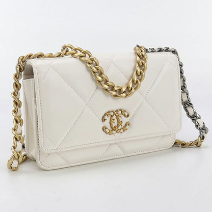 中古 シャネル チェーンウォレット レディース ブランド CHANEL ホワイト 財布 USDCH95239011
