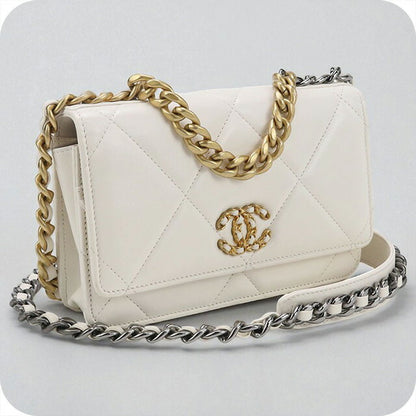 中古 シャネル チェーンウォレット レディース ブランド CHANEL ホワイト 財布 USDCH95239011
