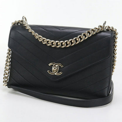 中古 シャネル 斜め掛け ショルダーバッグ レディース ブランド CHANEL シェブロン チェーン ブラック バッグ USDCH95266011