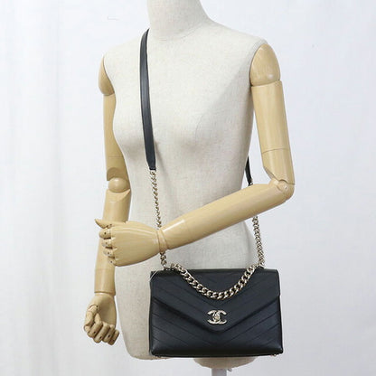 中古 シャネル 斜め掛け ショルダーバッグ レディース ブランド CHANEL シェブロン チェーン ブラック バッグ USDCH95266011