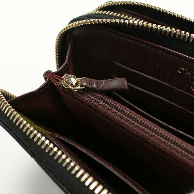 中古 シャネル 長財布ラウンドファスナー レディース ブランド CHANEL ラウンドWジップ ウォレット ブラック 財布 USDCH95448011