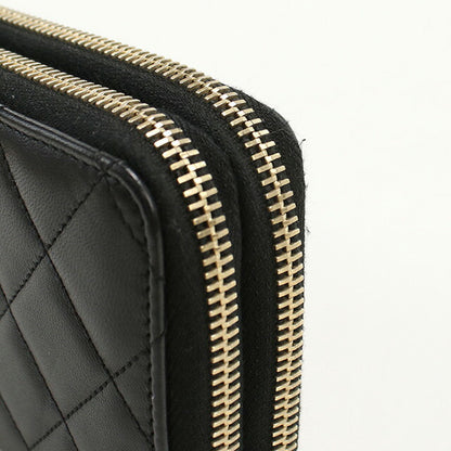 中古 シャネル 長財布ラウンドファスナー レディース ブランド CHANEL ラウンドWジップ ウォレット ブラック 財布 USDCH95448011