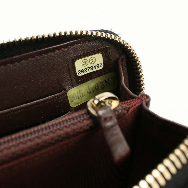 中古 シャネル 長財布ラウンドファスナー レディース ブランド CHANEL ラウンドWジップ ウォレット ブラック 財布 USDCH95448011