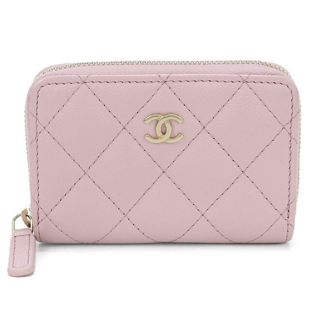 中古 シャネル 小銭入れ レディース ブランド CHANEL マトラッセ ジップコインパース AP0216 ピンク 財布 USDCH95794011