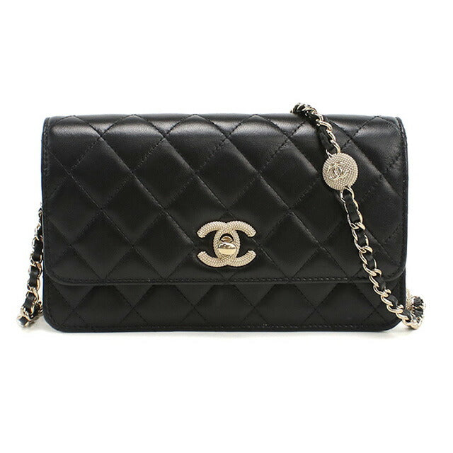 中古 シャネル チェーンウォレット レディース ブランド CHANEL マトラッセ ブラック 財布 USDCH95816011