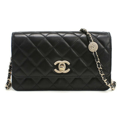 中古 シャネル チェーンウォレット レディース ブランド CHANEL マトラッセ ブラック 財布 USDCH95816011