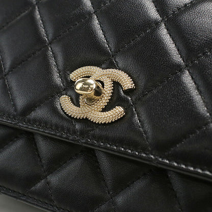 中古 シャネル チェーンウォレット レディース ブランド CHANEL マトラッセ ブラック 財布 USDCH95816011