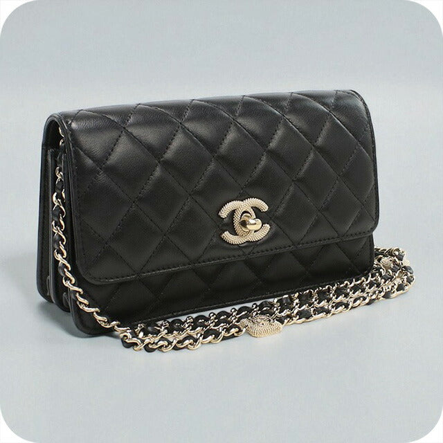 中古 シャネル チェーンウォレット レディース ブランド CHANEL マトラッセ ブラック 財布 USDCH95816011