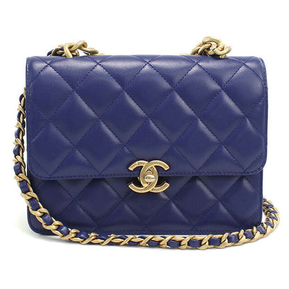 中古 シャネル 斜め掛け ショルダーバッグ レディース ブランド CHANEL マトラッセ チェーンショルダーバッグ KCXXTTG9 ブルー バッグ USDCH95848011