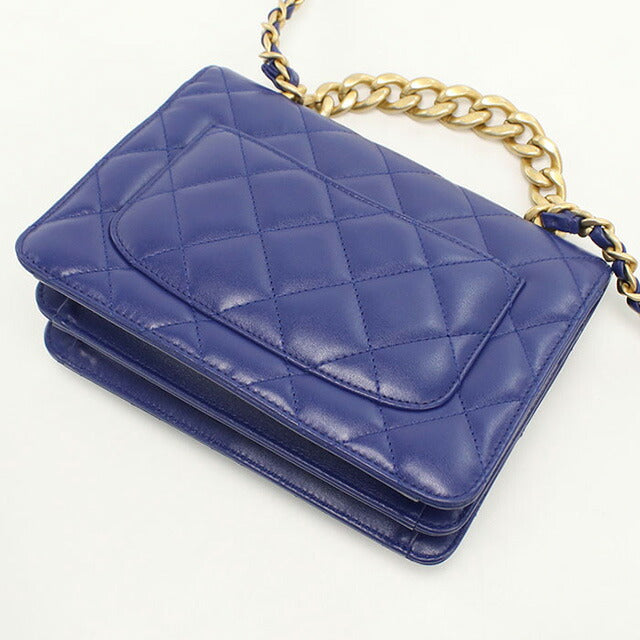 中古 シャネル 斜め掛け ショルダーバッグ レディース ブランド CHANEL マトラッセ チェーンショルダーバッグ KCXXTTG9 ブルー バッグ USDCH95848011