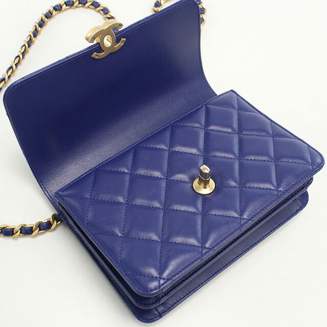 中古 シャネル 斜め掛け ショルダーバッグ レディース ブランド CHANEL マトラッセ チェーンショルダーバッグ KCXXTTG9 ブルー バッグ USDCH95848011