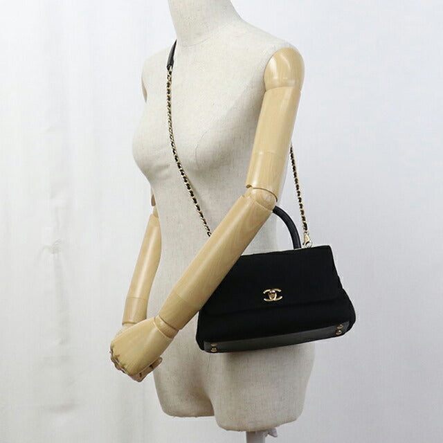Used CHANEL handbag ladies brand CHANEL chevron 2WAY black bag USDCH96043011