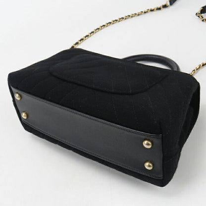 Used CHANEL handbag ladies brand CHANEL chevron 2WAY black bag USDCH96043011