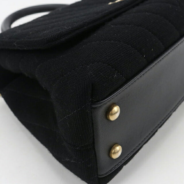 Used CHANEL handbag ladies brand CHANEL chevron 2WAY black bag USDCH96043011