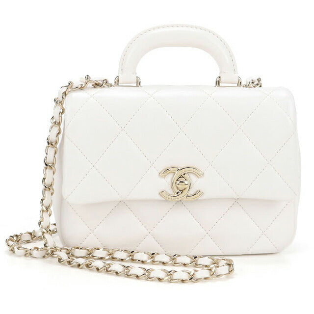 中古 シャネル ハンドバッグ レディース ブランド CHANEL マトラッセ 2WAY ホワイト バッグ USDCH96045011