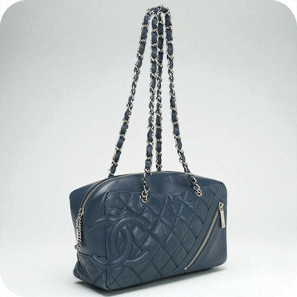 中古 シャネル ショルダーバッグ レディース ブランド CHANEL チェーン レザー ブルー バッグ USDCH96234011