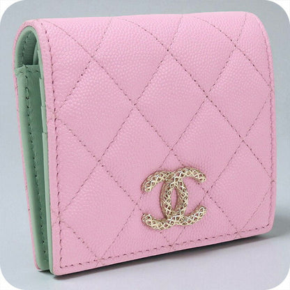 中古 シャネル 二折財布 レディース ブランド CHANEL ココマーク スモール ウォレット AP3185 ピンク 財布 USDCH96761011