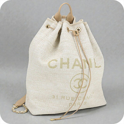 中古 シャネル リュック レディース ブランド CHANEL ドーヴィル バックパック A93787 ベージュ バッグ USDCH97337011