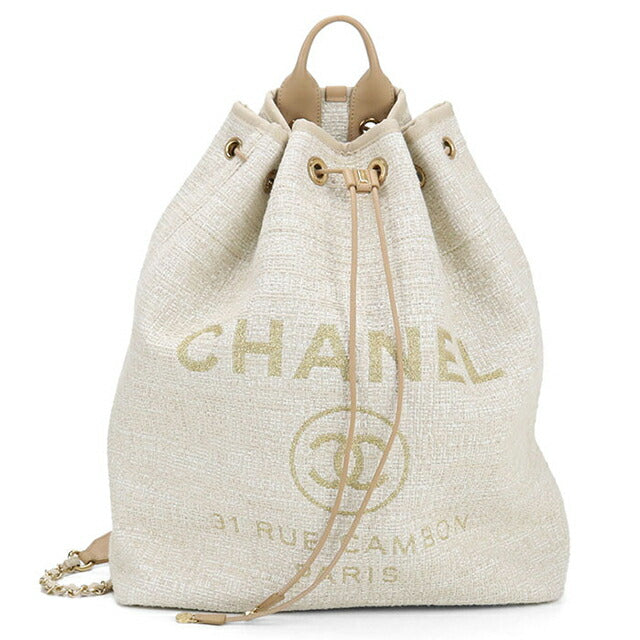 中古 シャネル リュック レディース ブランド CHANEL ドーヴィル バックパック A93787 ベージュ バッグ USDCH97337011