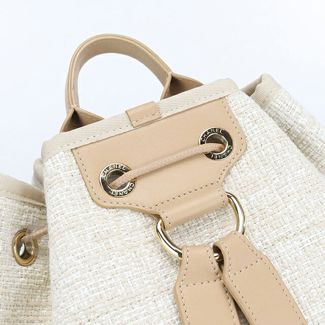 中古 シャネル リュック レディース ブランド CHANEL ドーヴィル バックパック A93787 ベージュ バッグ USDCH97337011