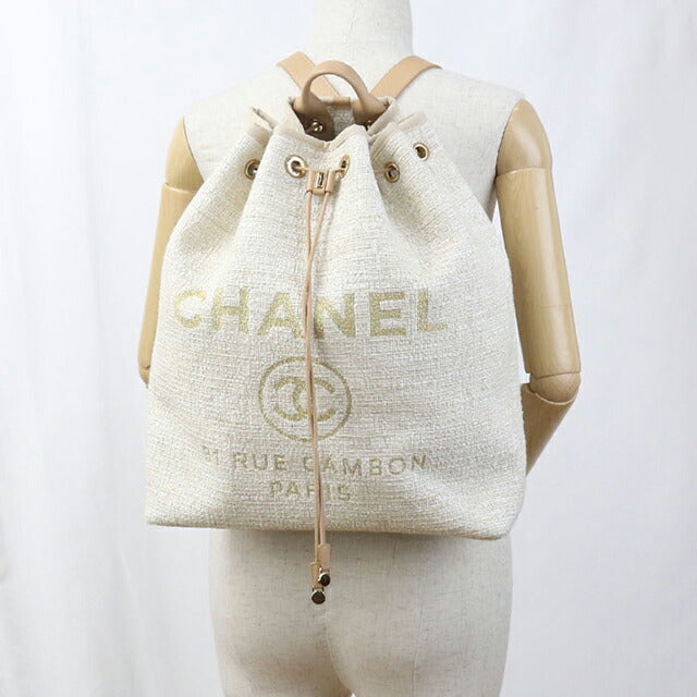 中古 シャネル リュック レディース ブランド CHANEL ドーヴィル バックパック A93787 ベージュ バッグ USDCH97337011