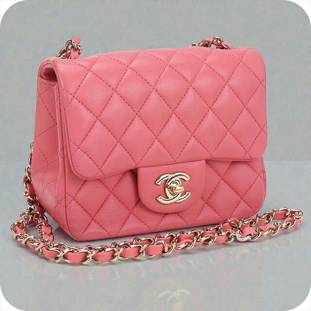 中古 シャネル 斜め掛け ショルダーバッグ レディース ブランド CHANEL ミニ クラシック チェーン A35200 ピンク バッグ USDCH97988011