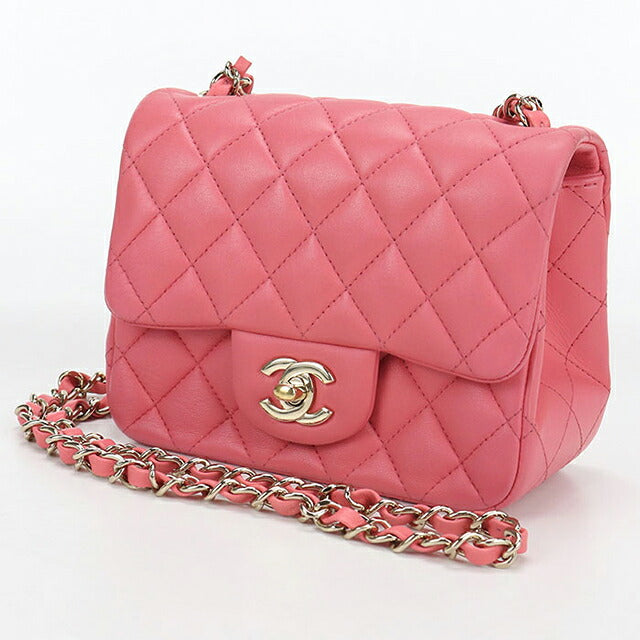 中古 シャネル 斜め掛け ショルダーバッグ レディース ブランド CHANEL ミニ クラシック チェーン A35200 ピンク バッグ USDCH97988011