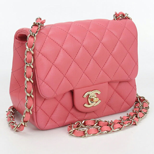 中古 シャネル 斜め掛け ショルダーバッグ レディース ブランド CHANEL ミニ クラシック チェーン A35200 ピンク バッグ USDCH97988011