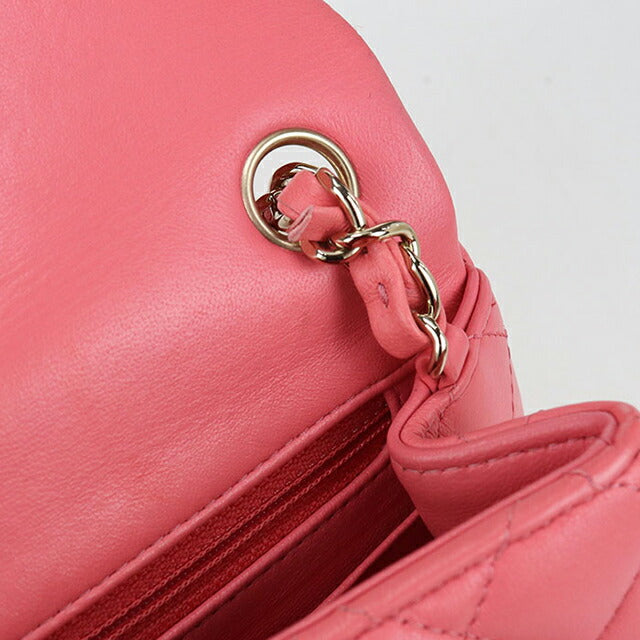 中古 シャネル 斜め掛け ショルダーバッグ レディース ブランド CHANEL ミニ クラシック チェーン A35200 ピンク バッグ USDCH97988011